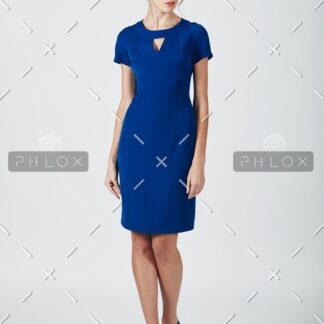 Blue Cap Sleeved Midi Dress